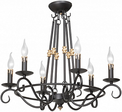 Люстра подвесная Vitaluce 6xE14 черный V1039/6 