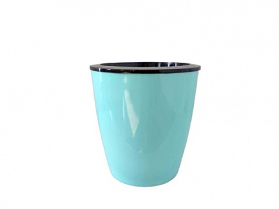 Горшок пластиковый со вставкой Амели 18 см круглый 3,5 л бирюзовый 