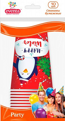 Стакан паперовий Eventa з малюнком 300 мл в асортименті 10 шт.
