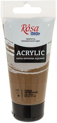 Краска акриловая Умбра натуральная 75 мл Rosa Start