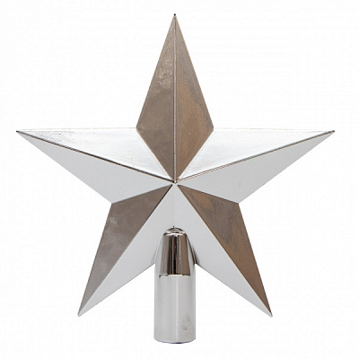 Верхушка для елки 20 см 891657 глянцевая серебро 