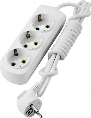 Удлинитель Lezard Letitia с заземлением 3 гн. белый 2 м 721-0302-301 