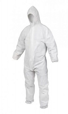 Комбинезон одноразовый защитный из спанбонда на молнии 50 г/кв. м р. XXL рост универсальный 50/10М белый