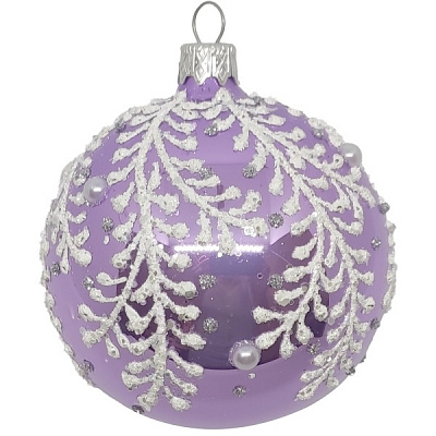 Куля новорічна 10008-3 80 мм бузковий