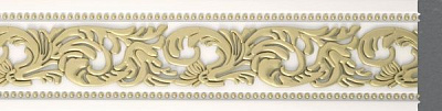 Молдинг Dellos Baget 156G-115 белый с золотым 2400x50x11мм 