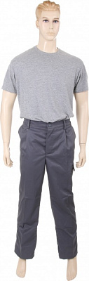 Брюки рабочие TORNADO Люксор р. XXXXL рост 5-6 серый с красными вставками