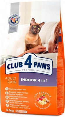 Корм Club 4 Paws Premium Indoor 4 в 1 5 кг