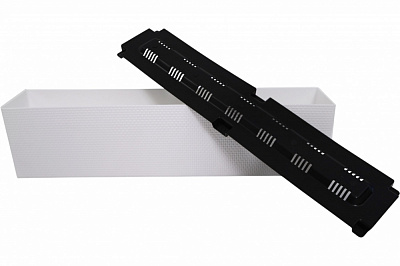 Ящик балконний пластик КАННА зі вставкою прямокутний білий ММ-Пласт (Bp40wh)