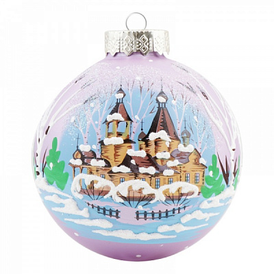 Шар стеклянный цвет в ассорт 85 мм 