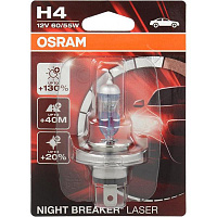 Лампа галогенна Osram Night Breaker Laser +130% 64193NBL-01B H4 P43t 12 В 55 Вт 1 шт 3950
