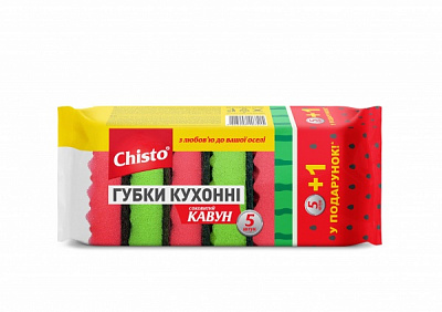 Губка Chisto Арбуз 5 шт.