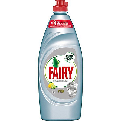 Засіб для ручного миття посуду Fairy Platinum Лимон і лайм 0,65л