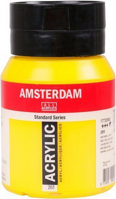Краска акриловая № 268 AZO Желтый светлый 500 мл Amsterdam Standart Royal Talens