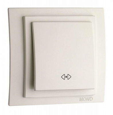 Вимикач перехресний одноклавішний Mono Larissa без підсвітки 10 А 250В крем 103-171725-112