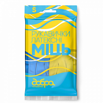 Перчатки латексные Добра господарочка «Міць» крепкие р.S 1 пар/уп.