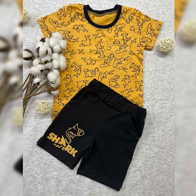 Костюм для хлопчиків Blanka Акули р.128 жовтий 12657