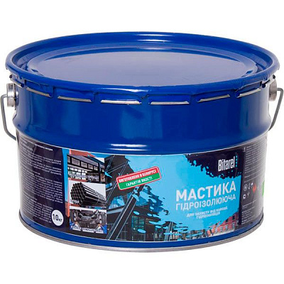 Мастика битумно-полимерная BITAREL Гидроизоляционная 10 л