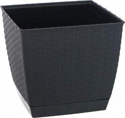 Горшок пластиковый Prosperplast Ratolla square квадратный 1,5л антрацит (70768-433) 