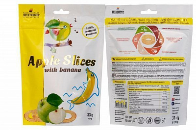 Снеки Spektrumix слайси яблучні з бананом 33 г