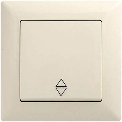 Выключатель проходной одноклавишный Gunsan Visage без подсветки 16 А 250В IP20 кремовый