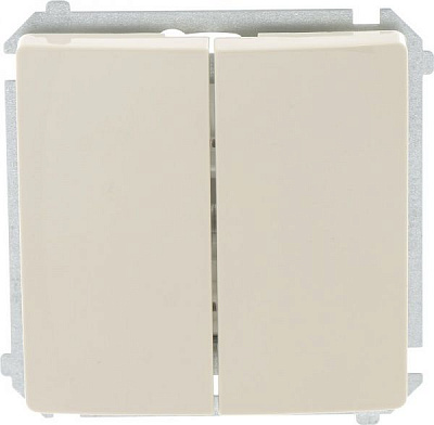 Выключатель проходной двухклавишный Simon Basic без подсветки 10 А 250В кремовый BMW6/2.01/12