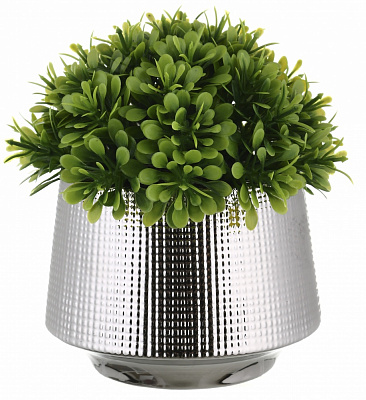 Рослина штучна Fleur 9х10х12 см зелена у срібному горщику