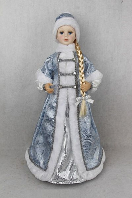 Декоративная фигура Снегурочка в серебристой шубе 56 см 