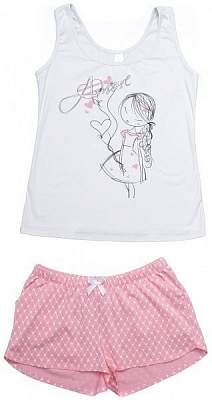 Пижама женская Roksana Scarlet 840/16024 р. XXL белый с розовым 