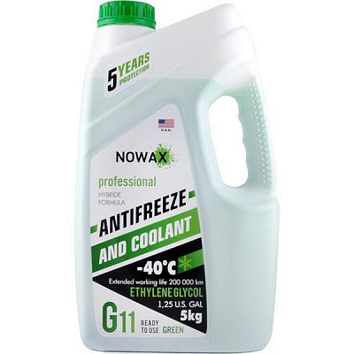 Антифриз Nowax G11 -40 °С (NX05003) 5кг зелений