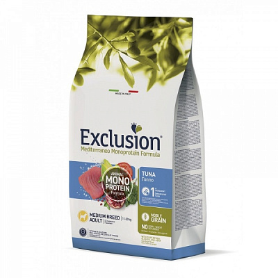 Корм сухой для взрослых собак для средних пород Exclusion Adult Тuna Меdium Breed тунец 3 кг