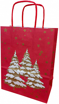 Пакет подарочный КРАФТ с рисунком 34x12x26 cм Happycom International