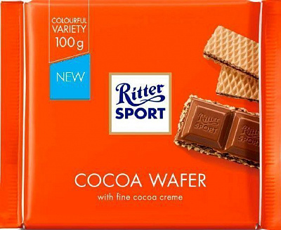 Шоколад Ritter Sport молочный с начинкой какао и вафли (22292230) 100 г 