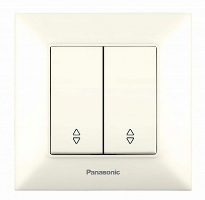 Выключатель двухклавишный Panasonic Arkedia Slim 10 А 250В кремовый 480100197