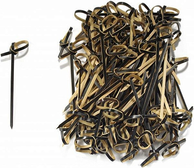 Шпажки Eco party Пика узелок черный 100 мм BKS-10B 100 шт.