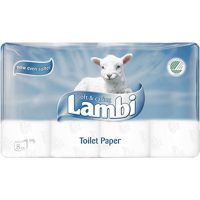 Бумага туалетная Metsa Tissue Lambi Soft and Caring 8 шт
