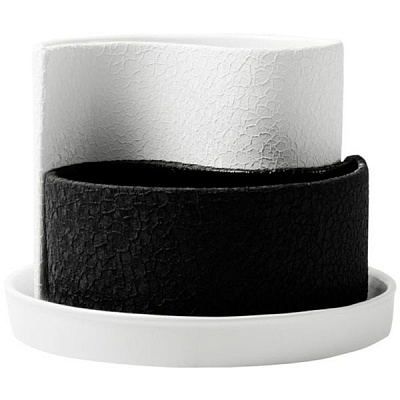 Горшок керамический Ориана-Запорожкерамика Капля круглый 1,3л черно-белый 