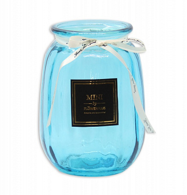 Ваза YIWU Crystal Alexa (YBCG-210414-4) 17 см голубая прозрачная 