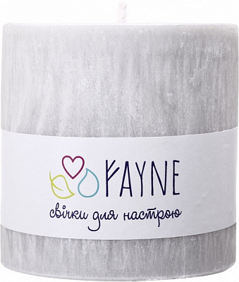 Свеча Цилиндр пальмовая серая 10х10 см ТМ FAYNE