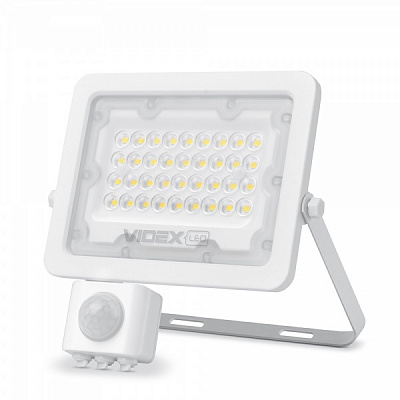 Прожектор Videx LED F2e с датчиком движения и освещенности 30 Вт IP65 белый 26265 