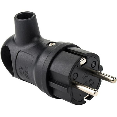 Вилка электрическая с ручкой Lezard 106-0400-0109 16 А 2Р+РЕ с заземлением 250В 16А IP20 черный