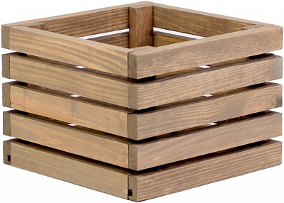 Кашпо дерев'яне Korobyaky 042 Харлинген міні 20х20х15 квадратний дерево вибілене