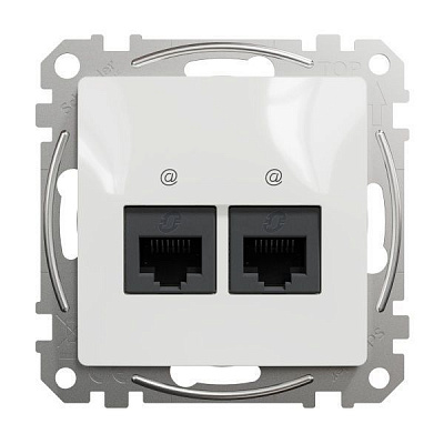 Розетка комп’ютерна подвійна без заземлення Schneider Electric Sedna Design RJ45 категорія 5E UTP білий SDD111452