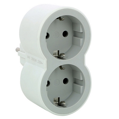 Двойник Legrand 2х2К+З стандарт с заземлением 2 гн. бело-серый 694516 