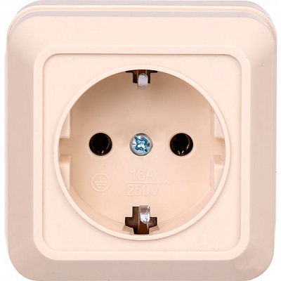 Розетка Underprice BD-SCP.MZ20G1WG-CR с заземлением кремовая