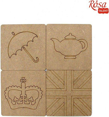 Держатель подставок под чашки Лондон 10x10x0,5 см Rosa Talent 