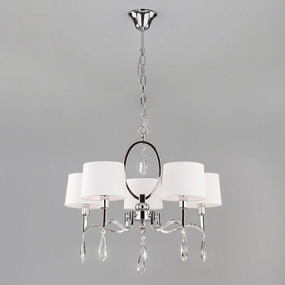 Люстра подвесная Strotskis Madera Wi-Fi 5x40 Вт E14 белый/хром 10127/5 (хром) 