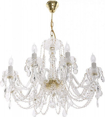 Люстра подвесная Crystal Life 8x40 Вт E14 золото A6024LM-8GO 