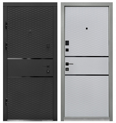 Двері вхідні Міністерство дверей Престиж 187 Q графіт / білий 2050x860 мм ліві