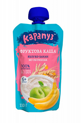 Каша мультизлакова Карапуз від 6 місяців Яблуко-банан 110 г