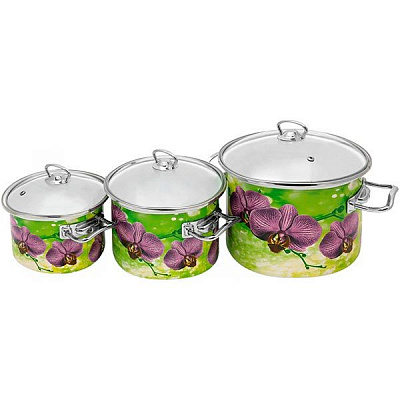 Набор кастрюль Орхидея 1500 3 шт. Idilia